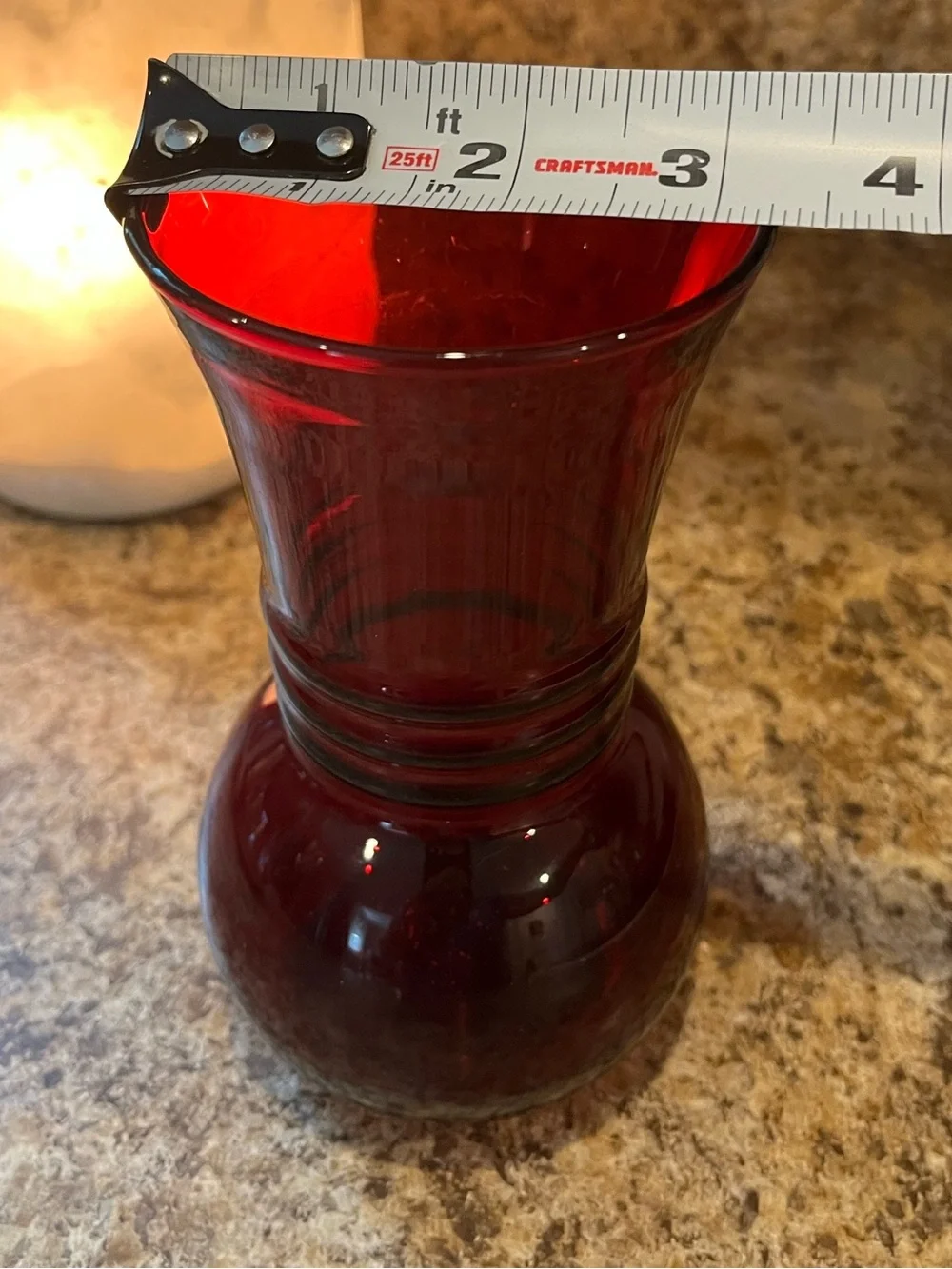 Vintage Anchor Hocking Ruby Red Glass Vase